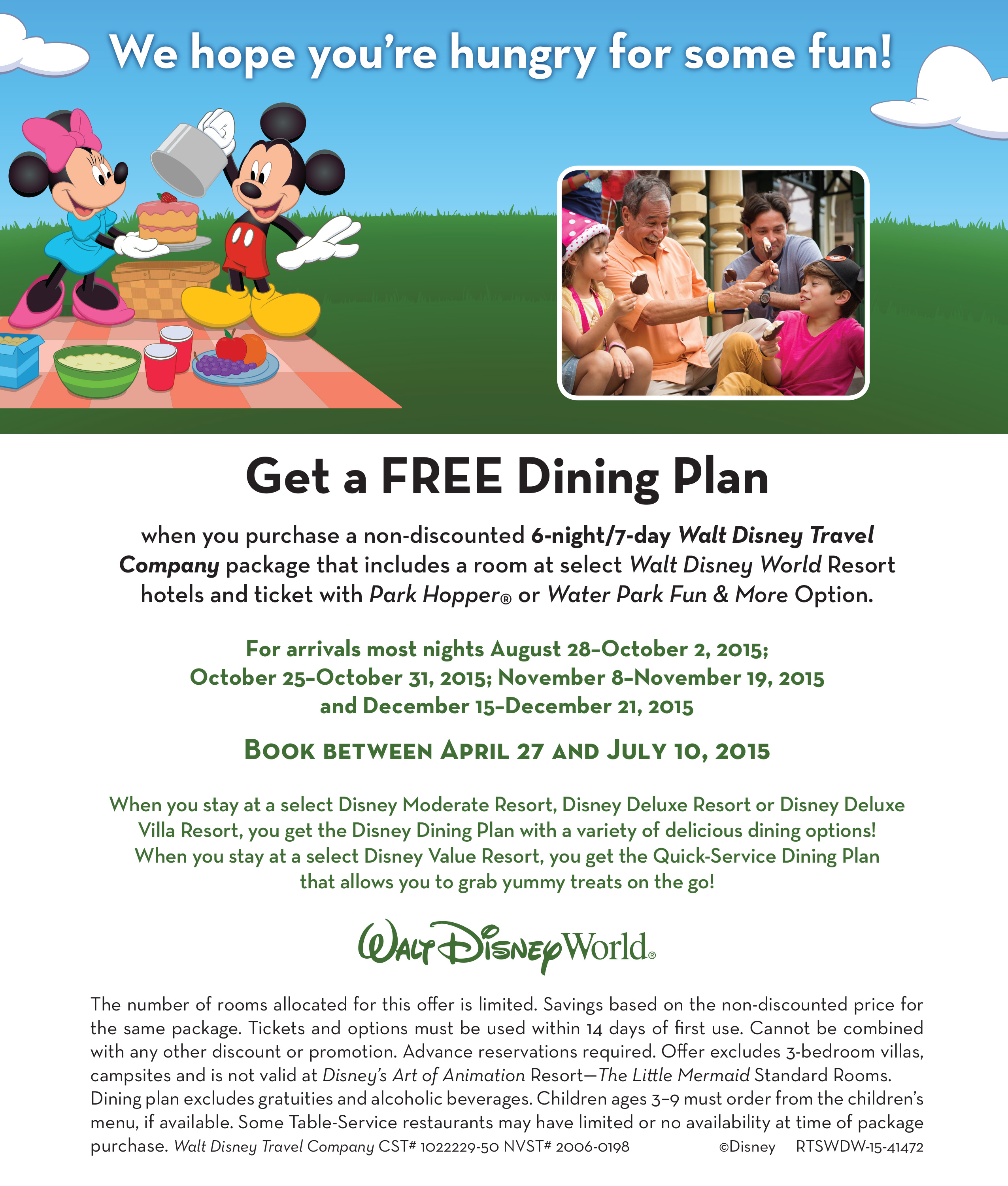 Free Dining is Out at Walt Disney World! Storybook Destinations An